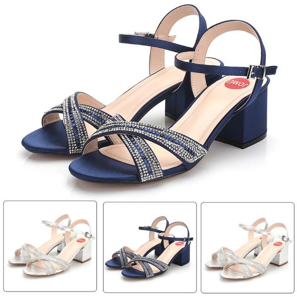 

women's sandals ladies ankle strap high heels casual crystal open toe shoes summer fashion female soft beach m140#, Black