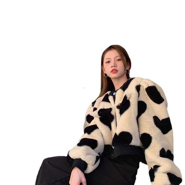 

xiaoxiangfeng love plush cardigan short cardigan et women, Black;brown