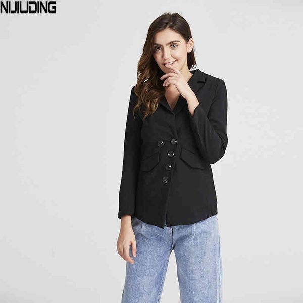 

women's blazer jacket ol casual notched collar female jackets fashion suits outwear business wear spring autumn coats 210514, White;black