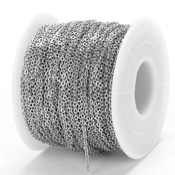 

10meters 1/1.5/2mm stainless steel necklace chains o shape cross chain accessories for bracelets jewelry making components diy, Blue;slivery