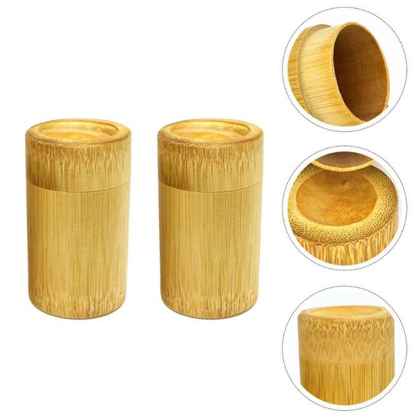 

other bird supplies 2pcs creative parrot feeder box natural bamboo pet (wood color)