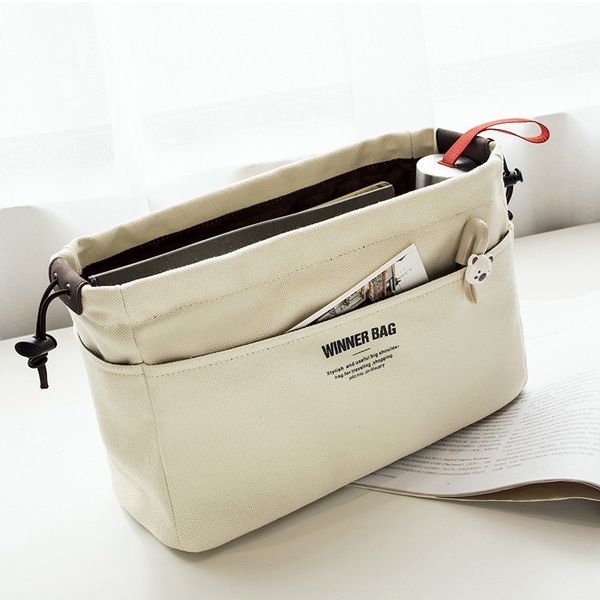 

canvas purse bag insert with compartments makeup organizers handbag organizador trousse maquillage femme