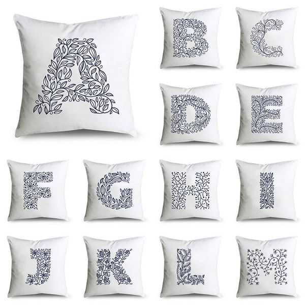 

cushion/decorative pillow blue line pattern letter cushion cover pillowcase sofa and car decoration polyester home chair 45cm*45cm