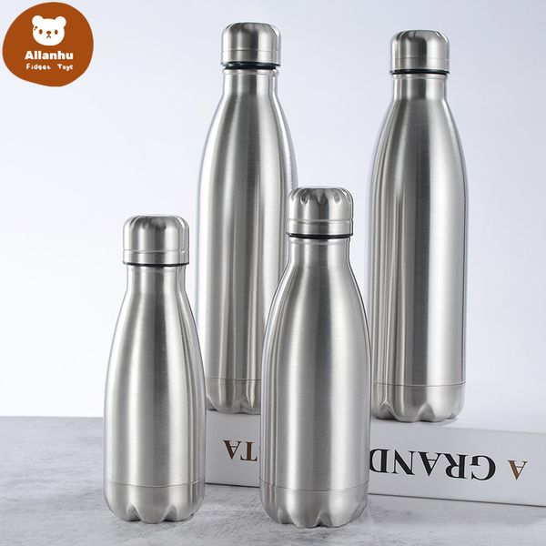 

350 500 750 1000ml stainless steel water bottle portable bpa water drinking bottle gym sports cycling drinkware kids school gifts ts