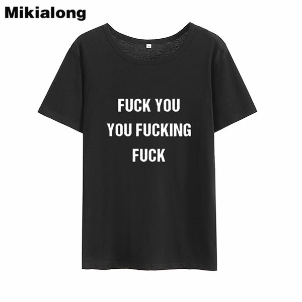 Mikialong Летнее с коротким рукавом Свободная футболка Женщины Черный Белый Хлопок Tee Рубашка Femme Tumblr О-Шеи Женщины Футболка Топы 210330