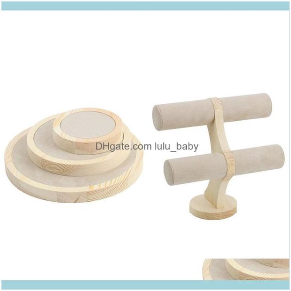 

packaging & jewelrywooden jewelry display bracelet storage bangle stand vintage veet watch organizer pouches bags drop delivery 2021 abk7y, Pink;blue