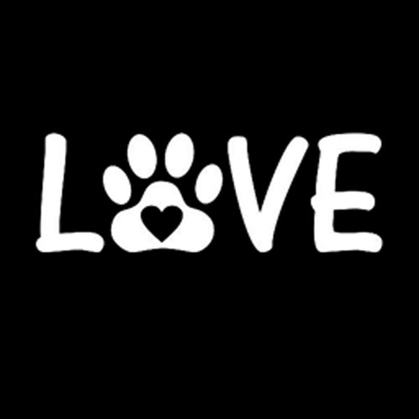 

13.5cm*4.8cm love paw sticker vinyl decal pet animal car sticker black