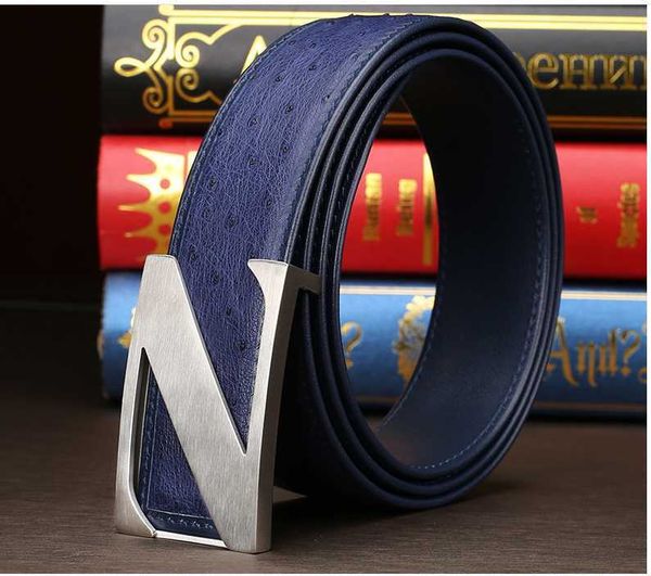 

fashion men dress belts 100% real genuine soft ostrich skin belt with stainless steel buckles blue orange colors, Black;brown