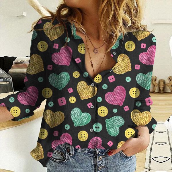 

women's blouses & shirts pink bow heart shape 3d print white and black woman long sleeve beach casual custom design shirt