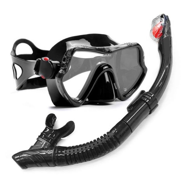 

professional scuba diving mask set anti fog goggles with snorkel glasses tube adjustable strap for women men swimming masks