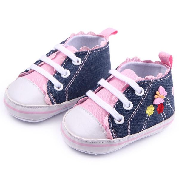 

first walkers spring autumn canvas casual boys girls soft sole lace princess baby crib shoes 11cm 12cm 13cm