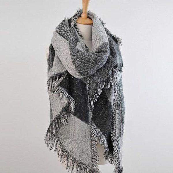 

scarves women warm cashmere stole scarf shawl, Blue;gray