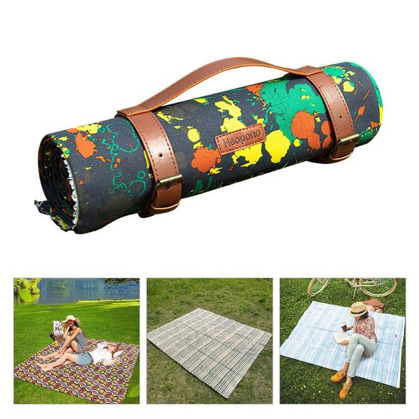 

outdoor pads 5-8people travel mat thickened folding portable camping picnic blanket park grass soft moisture-proof beach sleeping pad