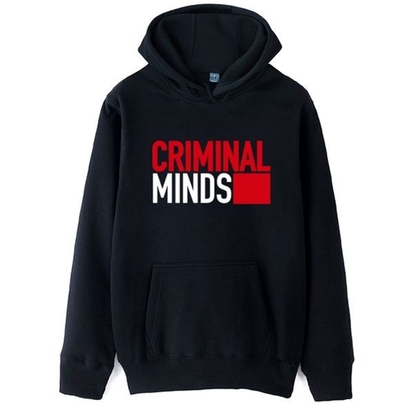 

boys man male hoodie sweatshirt criminal minds autumn winter fleece hoodies couple clothes 210720, Black