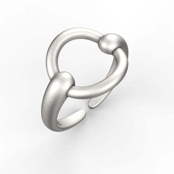 

cluster rings s925 open ring personality round trendy retro simple knot wave female index finger 2021, Golden;silver