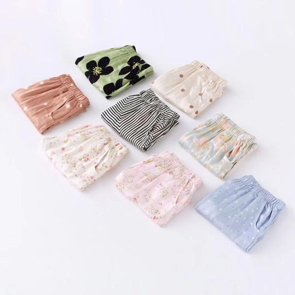 

women's sleepwear women sleep bottoms 2021 fairy series satin small fresh printed footwear pants multicolor home with pockets elastic w, Black;red