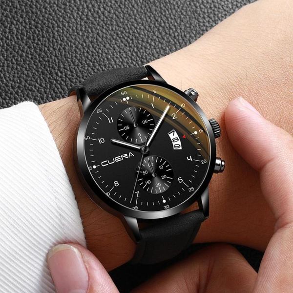 

brand watch men luxury waterproof men's business casual leather strap calendar analog quartz watches reloj hombre 2021 wristwatches, Slivery;brown