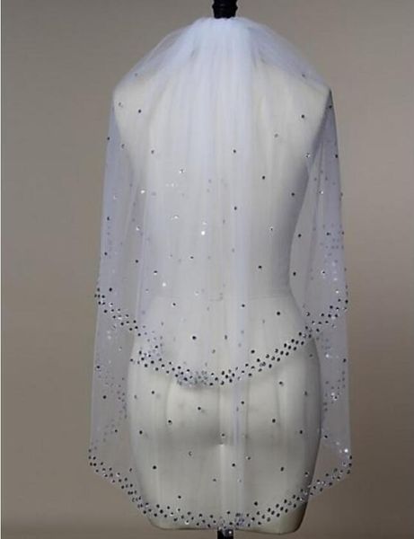 

bridal veils wedding veil two-tier elbow white ivory, Black