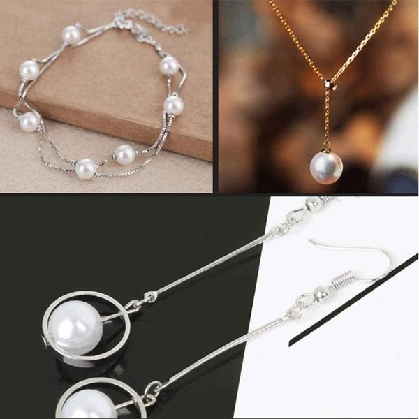 

jewelry pouches, bags pearls beads with holes white ivory abs plastic loose teardrop spacer kit for diy wedding props accessorie, Pink;blue