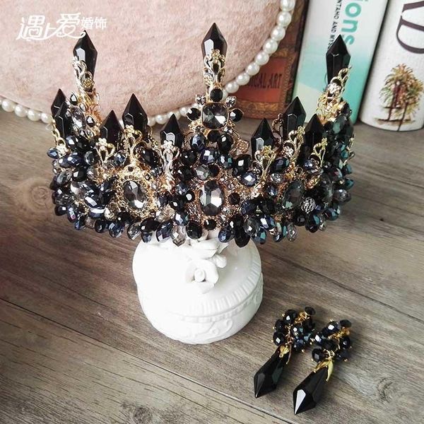 

hair clips & barrettes wedding bridal prom princess clear crystal pearl tiaras crown hairband hairwear, Golden;silver