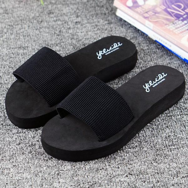 

fashion rubber bottom female slippers flip flops casual word drag summer beach sandals and wnh-1732, Black