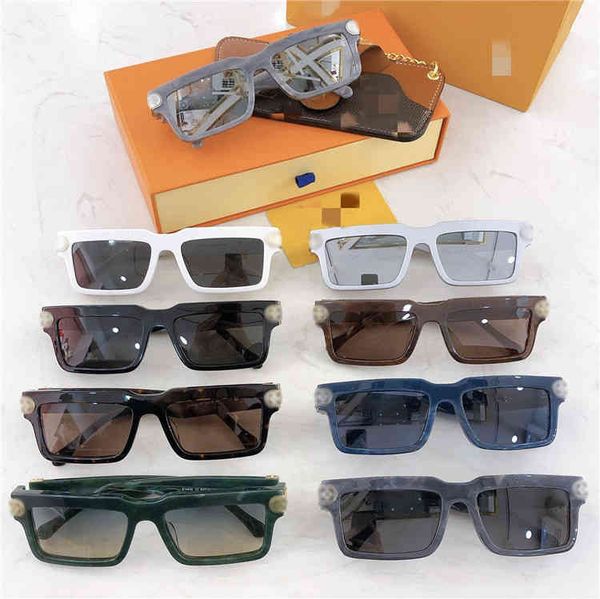 

2022 factory wholesale plate sunglasses trendy women's net red same fashion street spersonalized box men's z1403, White;black