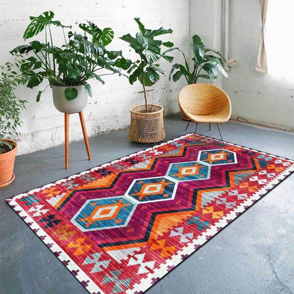 

carpets morocco style bedroom bedside carpet bohemian geometric print living room kitchen bathroom door rugs hallway anti-slip floor mat