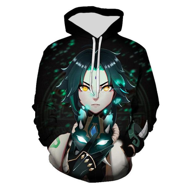 

women's hoodies & sweatshirts genshin impact fashion 3d printed men women children boy girl kids streetwear oversized hoodie, Black