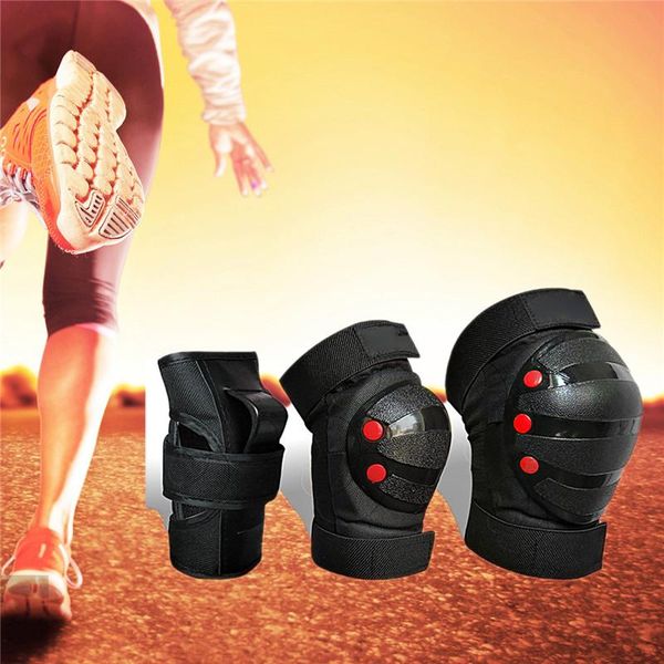 

in 1 sports protective gear set men women safety knee pads thick eva adjustable strap skateboard accessories elbow &, Black;gray