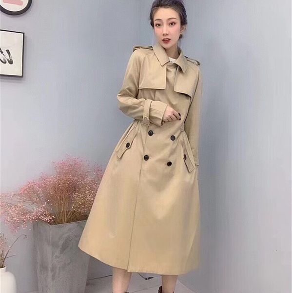 

women's jackets brand design fall /autumn casual double breasted classic long trench coat with belt chic female windbrea s8ty, Black;brown