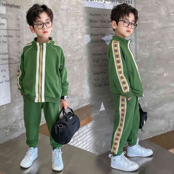 

cool spring autumn childrens clothes set baby boys coat pants 2pcs kids school beach costume teenage girl clothing high, White
