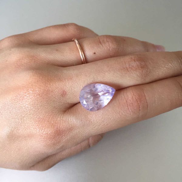 

beautiful pear 10x 7mm lavender quartz loose gemstone for jewelry making h1015, Black