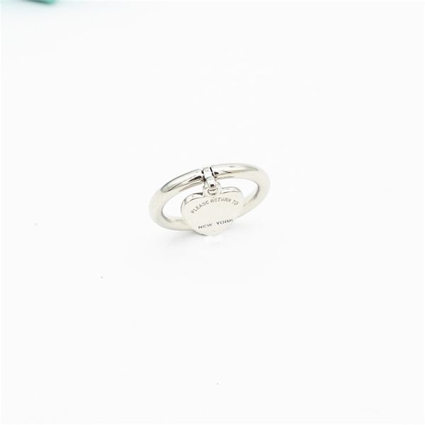 

ms classic original silver heart-shaped rose gold color letter ring couples jewelry fashion 211014, Slivery;golden