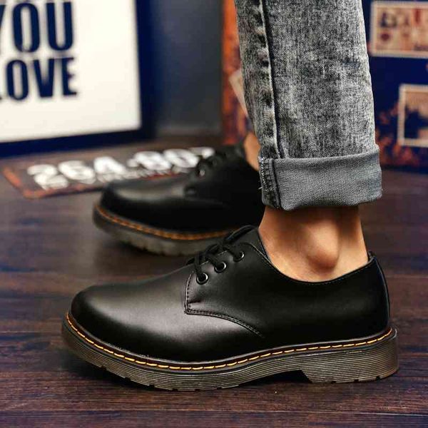 

dress shoes women leather lace-up thick bottom flat platform zapatillas mujer spring autumn causal flats oxfords 3cqq, Black