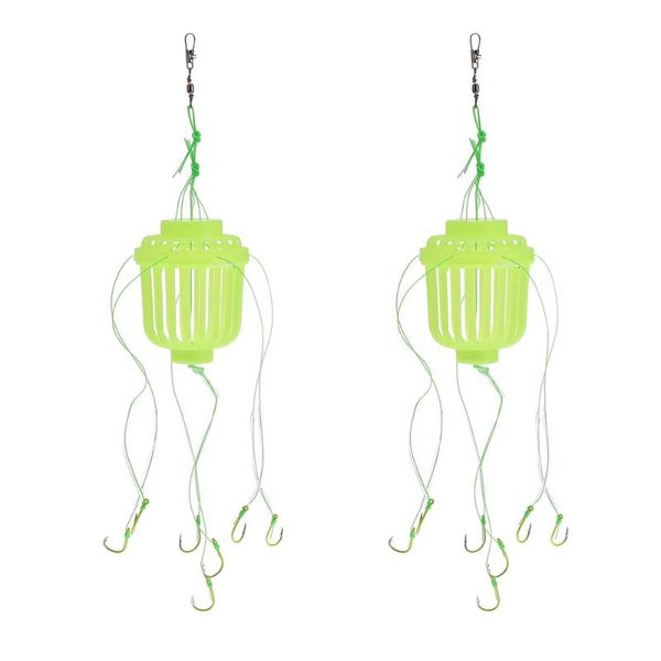 

fishing hooks 2pcs trap luminous bait carp feeder hook accessories