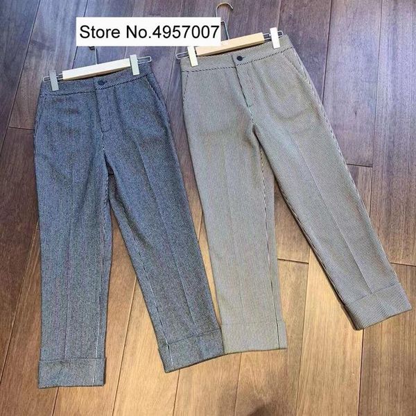 

women's pants & capris elfstyle women grey/brown stripe wool blend cropped - ladies long trouser, Black;white