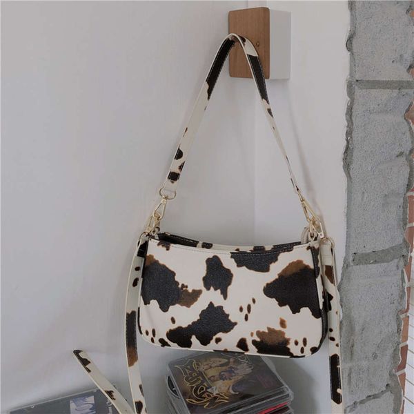 

all match women msenger bag ladi fashion cute cow pattern uette handbags vintage pu leather female armpit shoulder