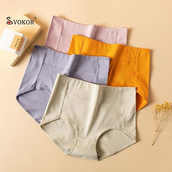

women's panties svokor women pure cotton high waist hip lift underpants solid large size underwear thin comfortable briefs, Black;pink