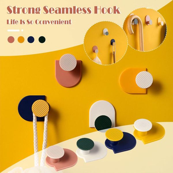 

25# powerful non-marking strong sticking punch-multifunctional hook 4pcs bathroom kitchen shelf storage housekeeper on wall hooks & rai