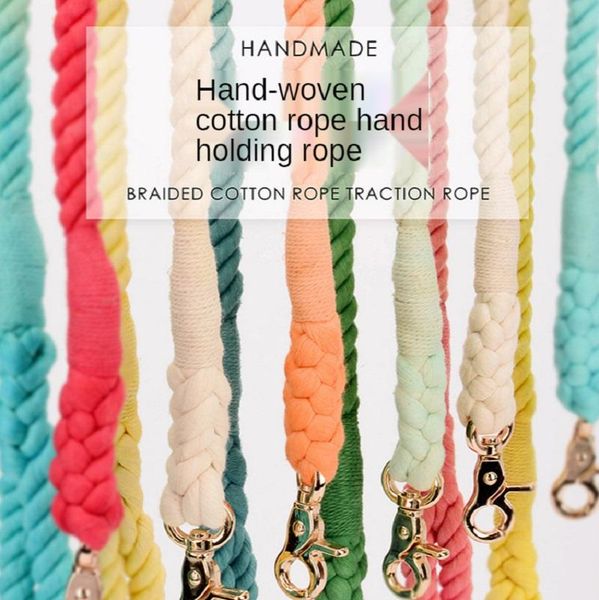 

dog collars & leashes 150cm leash round cotton dogs lead rope colorful pet long belt outdoor walking training supplies