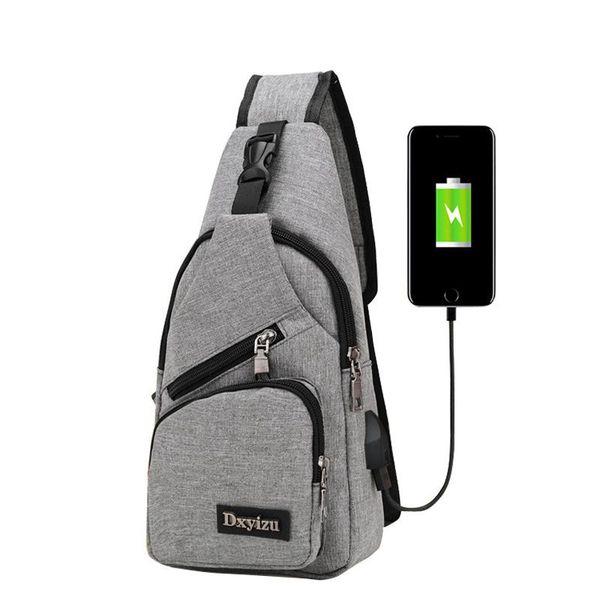 

men chest bag crossbody usb charging casual travel boy pack messenger single shoulder waist bags