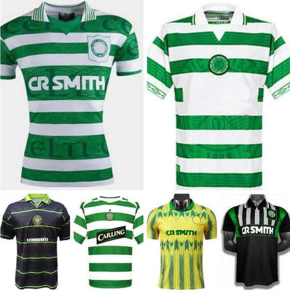 

1985-86 1991 1992 1995 1996 1997 1998 1999 2005 2006 retro soccer jerseys home and away larsson nakamura johnson classic vintage celtic foot, Black;yellow