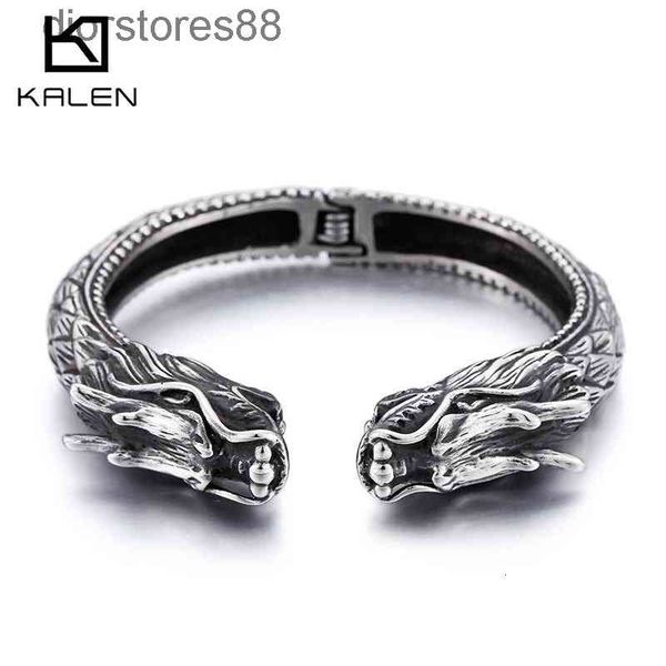 

bangles bracelet stainless steel bib opening punk men's handpiece, Black