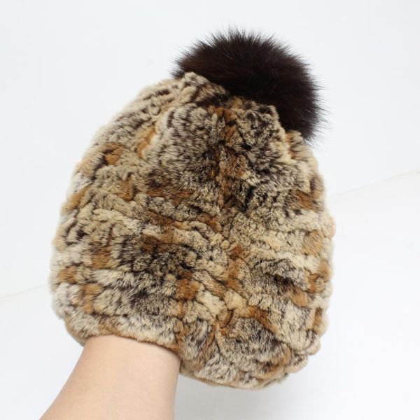 

beanie/skull caps winter women warm 100%natural real rex fur stretch hats fashion luxury soft genuine, Blue;gray