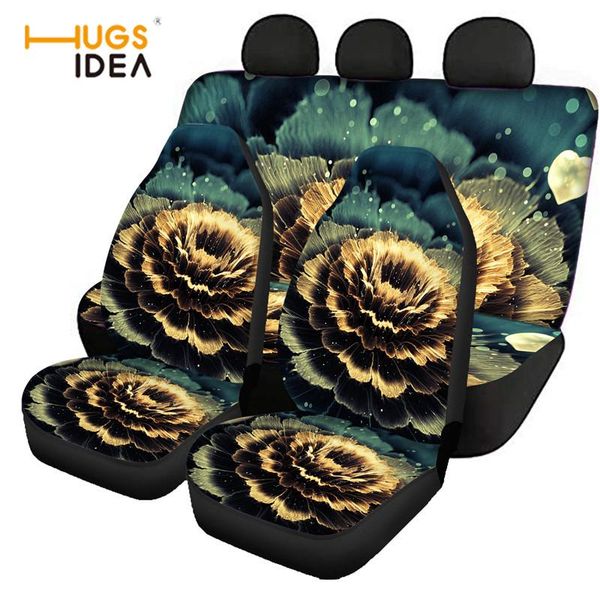 

beautiful flower pattern 3d print car seat cover 4 pcs/set soft comfortable auto protecitive cushion mat universal size chair covers