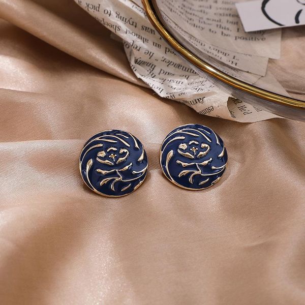 

stud shangzhihua alloy earrings, korean fashion metallic drop flower women's 2021 jewelry, Golden;silver