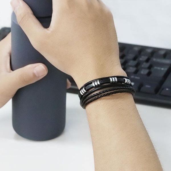 

tennis mylongingcharm men's bracelet wrap pu leather gifts for dad husband boyfriend fathers day, Golden;silver