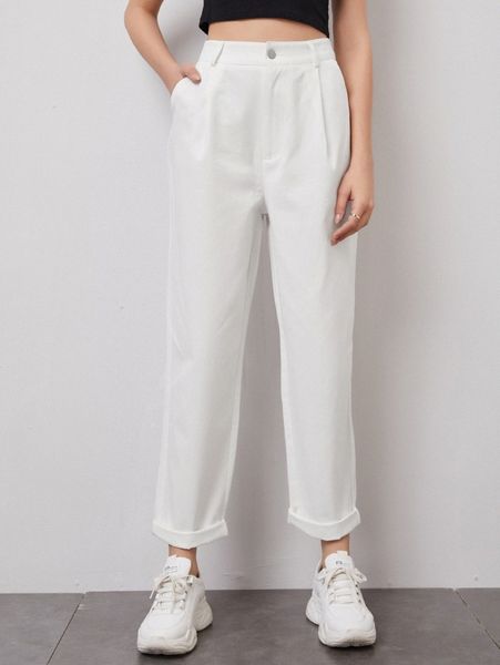 

buttoned detail pants g7ue#, Black;white