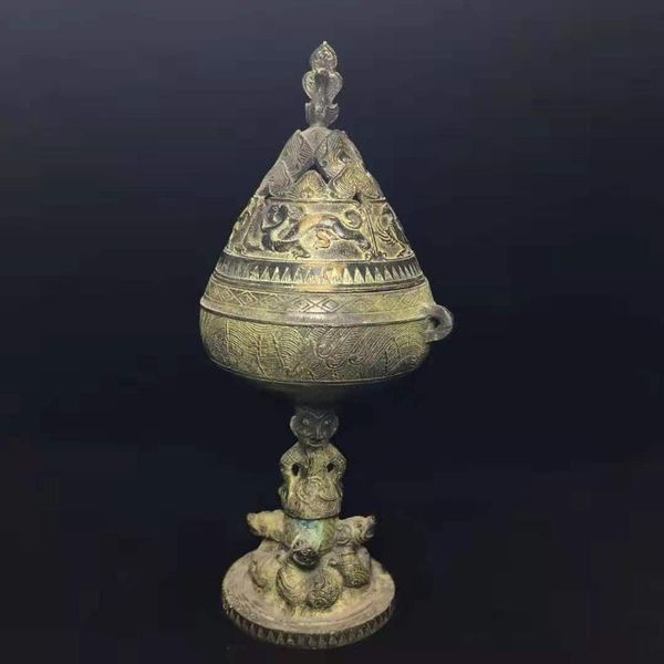 

collecting chinese antiques old bronze censer 20*7cm weight 510g fragrance lamps