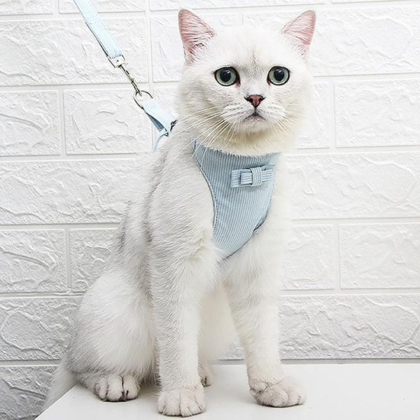 

bow walk-in pet harness cat vest type chest strap set japanese style pull rope anti-break collars & leads